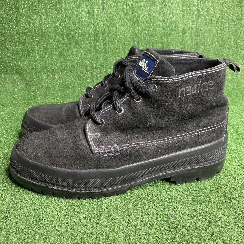 Nautica Men's Black Suede Lace Up Outdoor Sport Boots Size 10‎ M